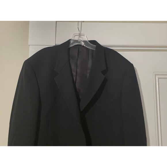 Kenneth Cole Blazer Mens 42R Dark Black Wool Blend Stretch Sports Coat Jacket - Picture 3 of 10